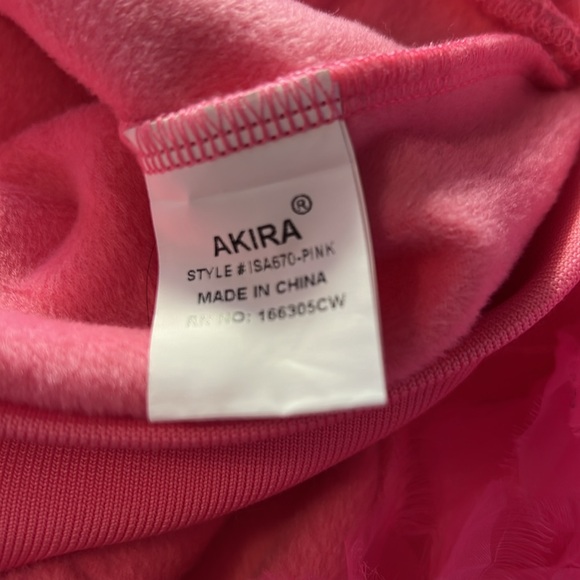 Akira NWT Size S Ultra Obsession Pink Barbie Ruffle Puff Sleeve Fleece Top (485) - Picture 10 of 11